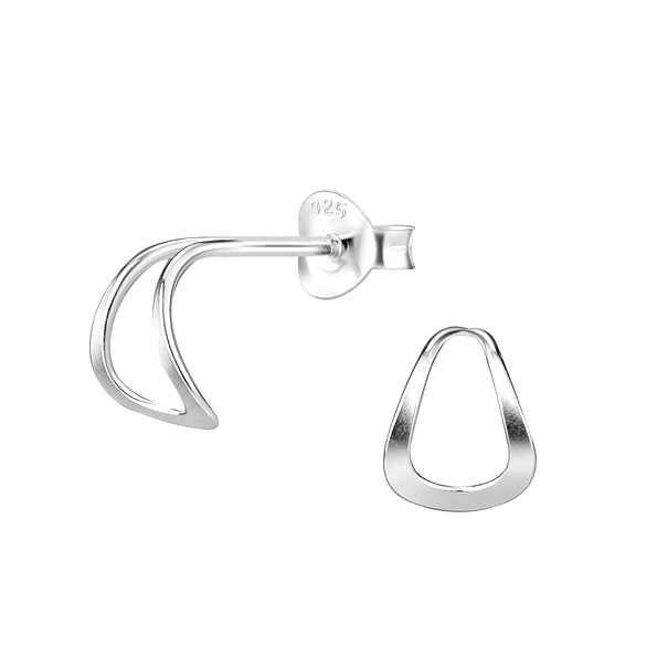 Wholesale Silver Half Hoop Stud Earrings