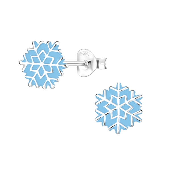 Wholesale Silver Snowflake Stud Earrings