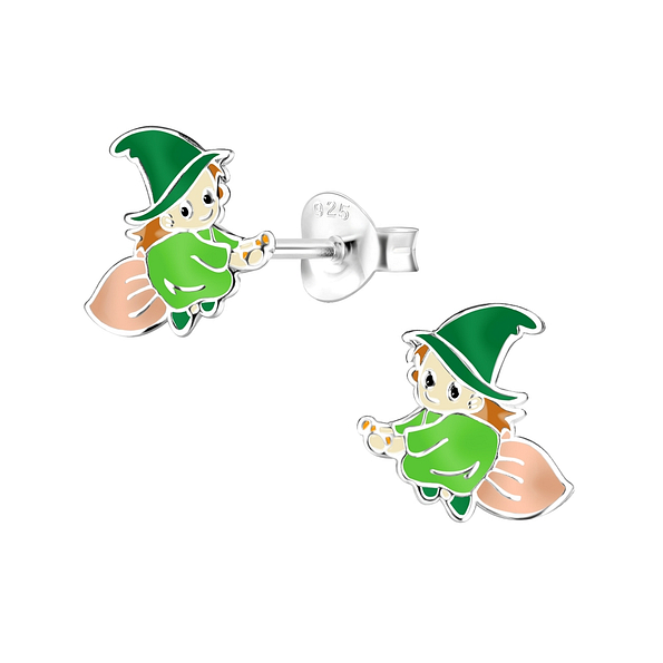 Wholesale Silver Witch Stud Earrings