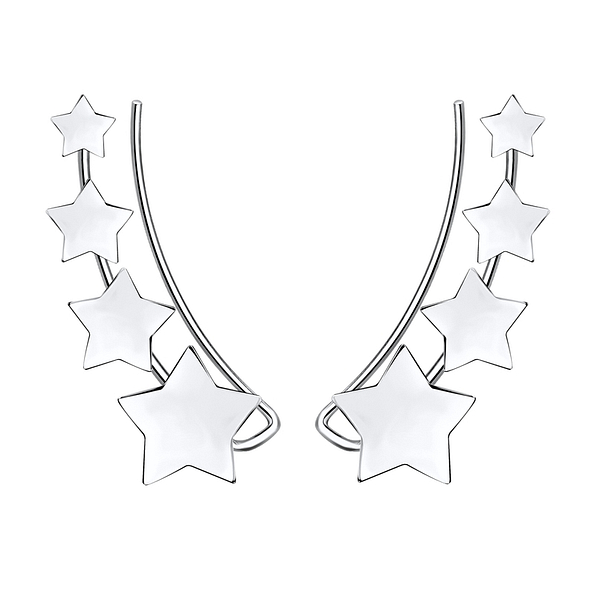 Wholesale Silver Star Ear Climbers