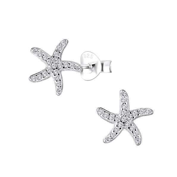 Wholesale Silver Starfish Stud Earrings