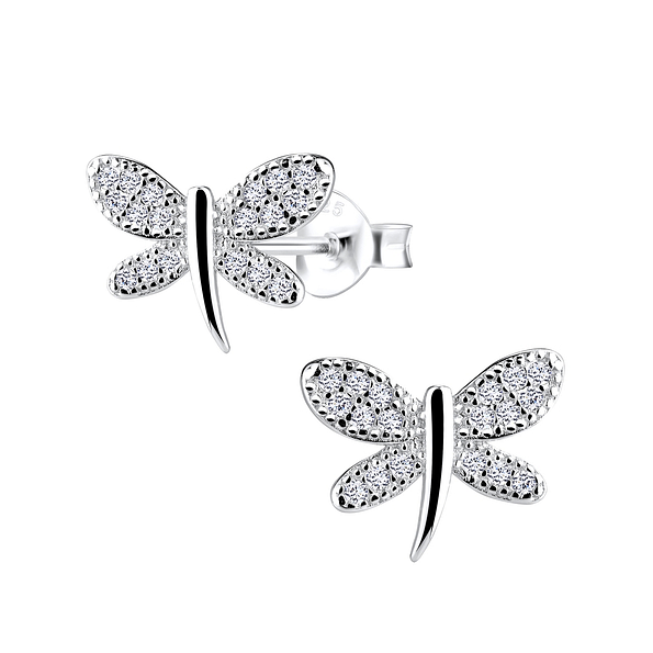 Wholesale Silver Dragonfly Stud Earrings