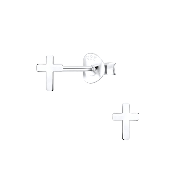 Wholesale Silver Cross Stud Earrings