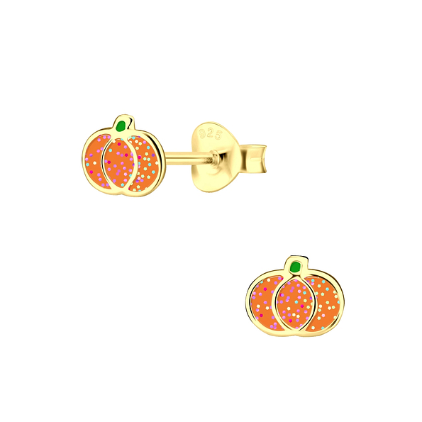 Wholesale Silver Pumpkin Stud Earrings