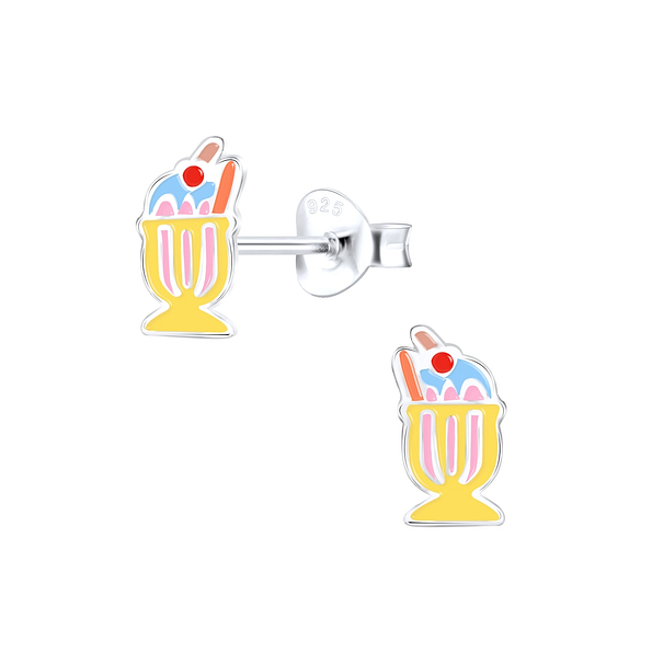 Wholesale Silver Ice Cream Stud Earrings