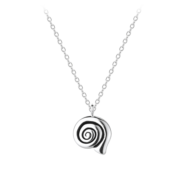 Wholesale Silver Spiral Shell Necklace