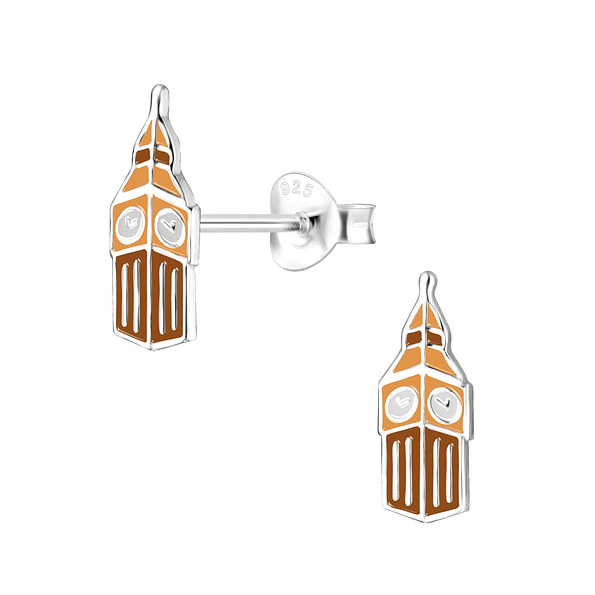 Wholesale Silver Big Ben Stud Earrings