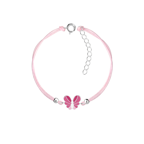 Wholesale Silver Butterfly Cord Bracelet