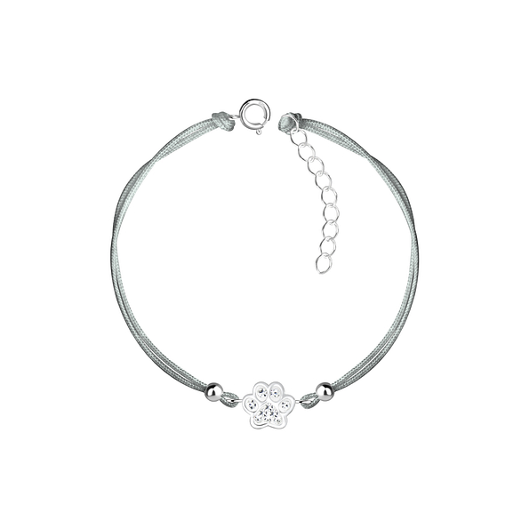 Wholesale Silver Paw Print Cord Bracelet