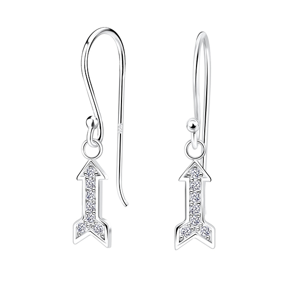 Wholesale Silver Arrow Cubic Zirconia Earrings