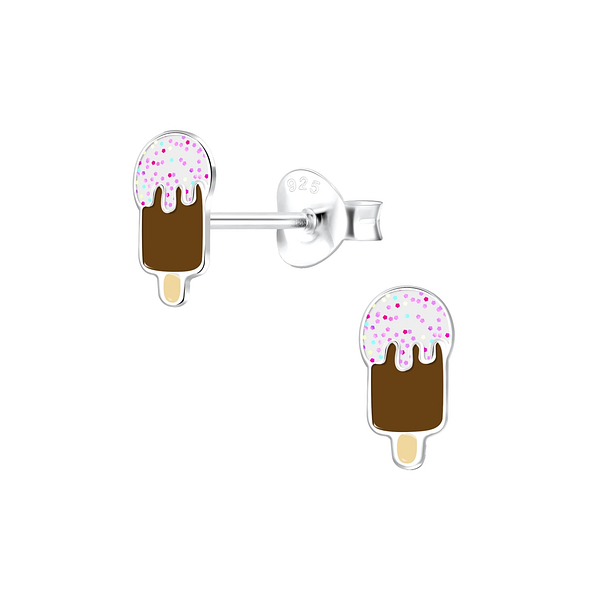 Wholesale Silver Ice cream Stud Earrings