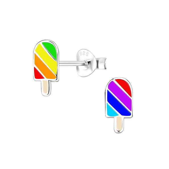 Wholesale Silver Ice Cream Stud Earrings