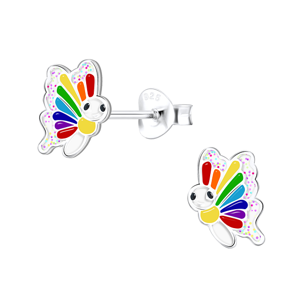 Wholesale Silver Butterfly Stud Earrings