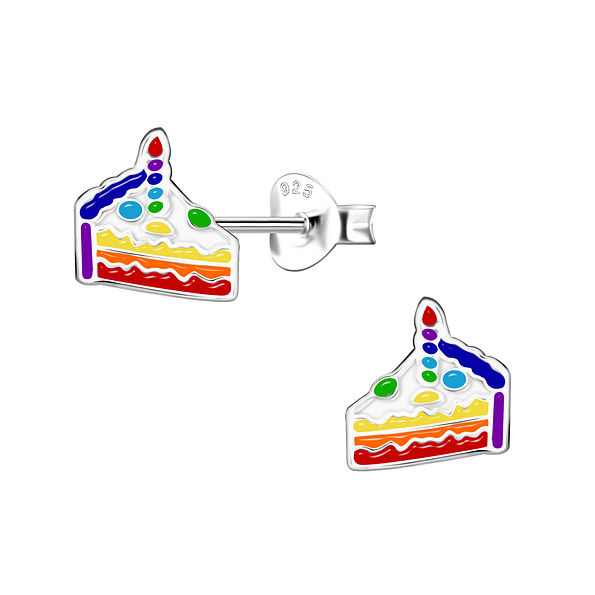 Wholesale Silver Cake Stud Earrings