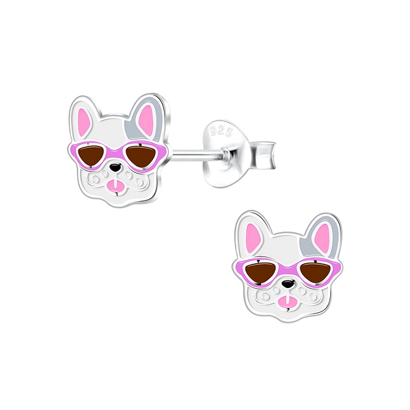 Wholesale Silver Dog Stud Earrings