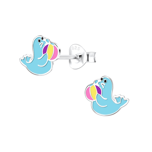 Wholesale Silver Seal Stud Earrings