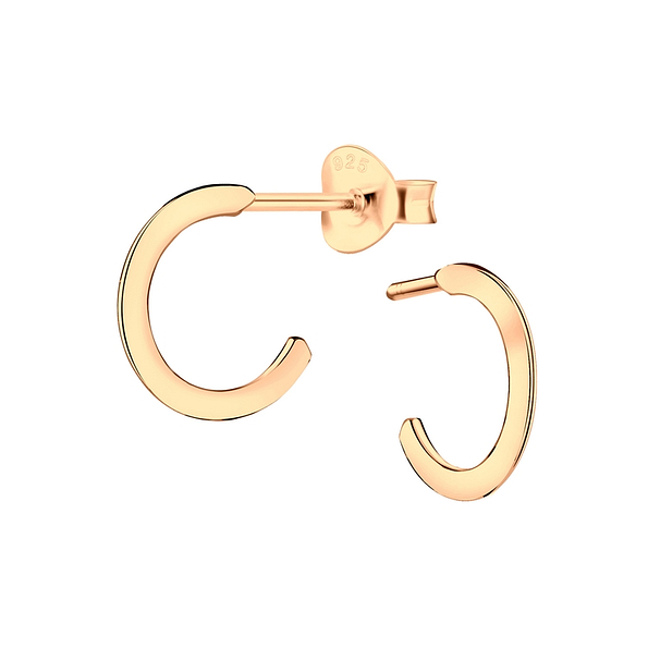 Wholesale Silver Half Hoop Stud Earrings