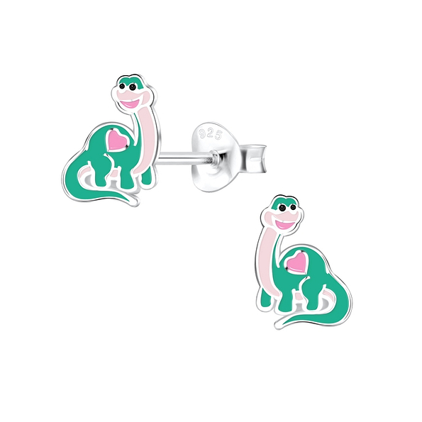 Wholesale Silver Brachiosaurus Dinosaur Stud Earrings