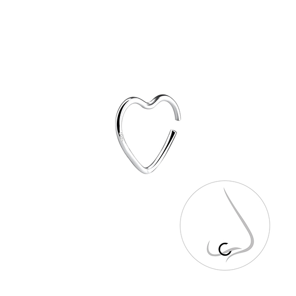 Wholesale Silver Heart Nose Ring