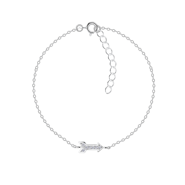 Wholesale Silver Arrow Cubic Zirconia Earrings Bracelet