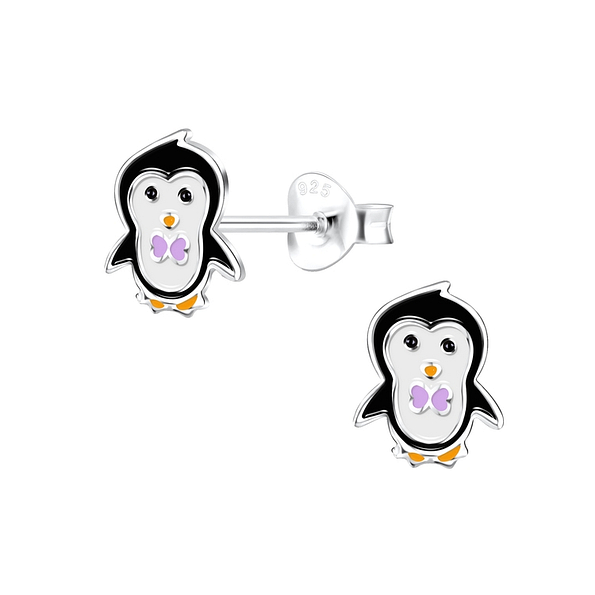 Wholesale Silver Penguin Stud Earrings