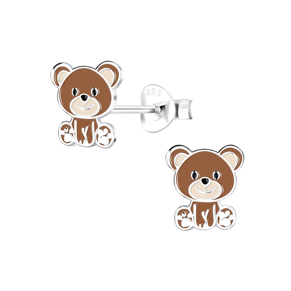 Wholesale Silver Bear Stud Earrings