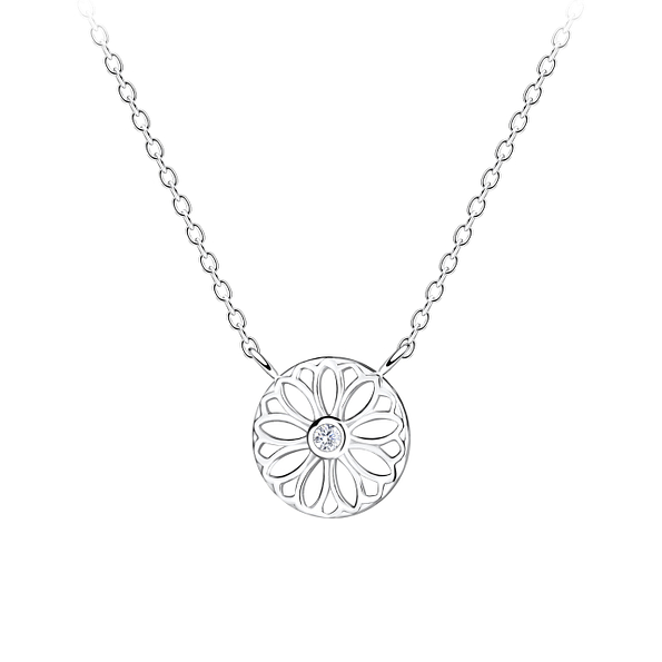 Wholesale Silver Flower Necklace