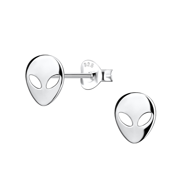 Wholesale Silver Alien Stud Earrings