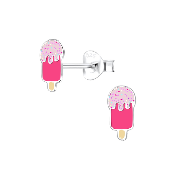 Wholesale Silver Ice cream Stud Earrings