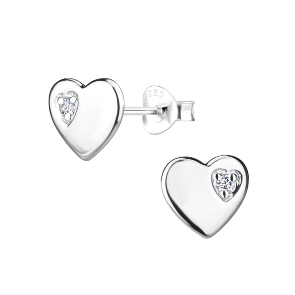 Wholesale Silver Heart Stud Earrings