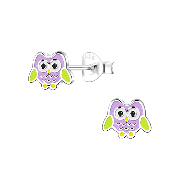 Wholesale Silver Owl Stud Earrings