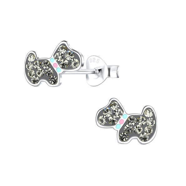 Wholesale Silver Dog Stud Earrings