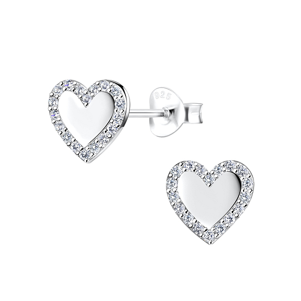 Wholesale Silver Heart Stud Earrings