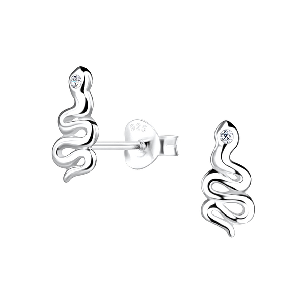 Wholesale Silver Snake Stud Earrings