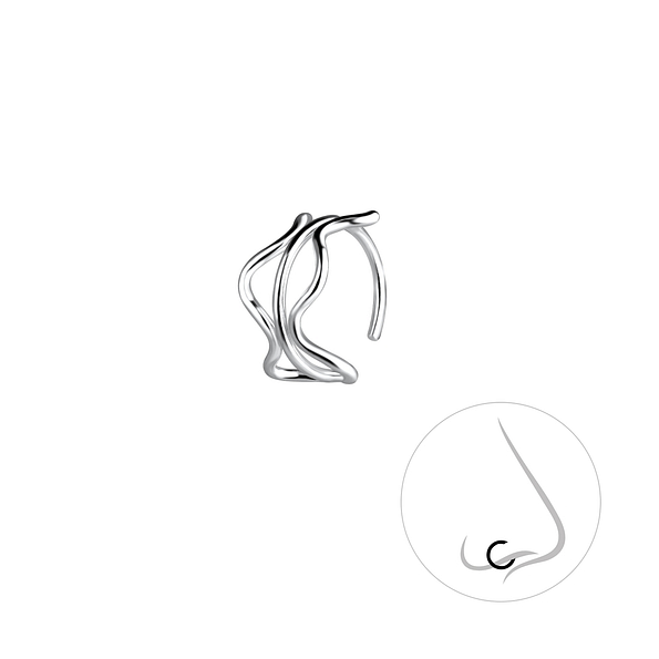 Wholesale 10mm Silver Wave Nose Ring