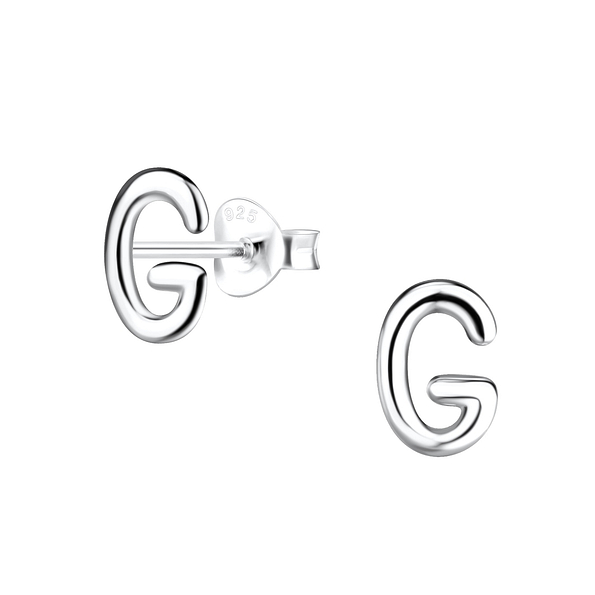 Wholesale Silver Letter G Stud Earrings