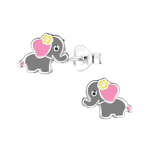 Wholesale Silver Elephant Stud Earrings