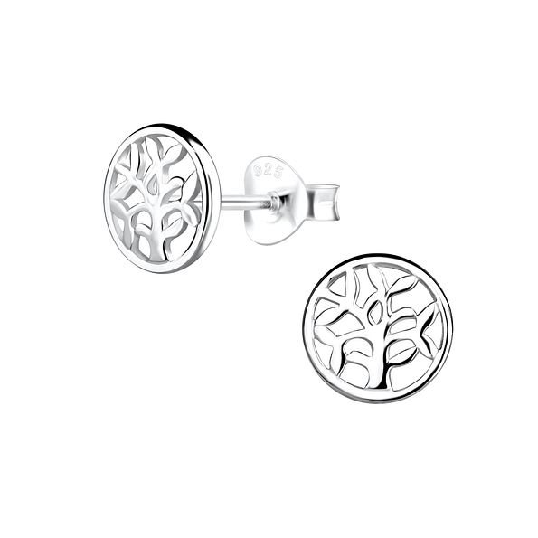 Wholesale Silver Tree of Life Stud Earrings