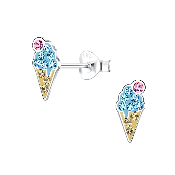 Wholesale Silver Ice cream Stud Earrings