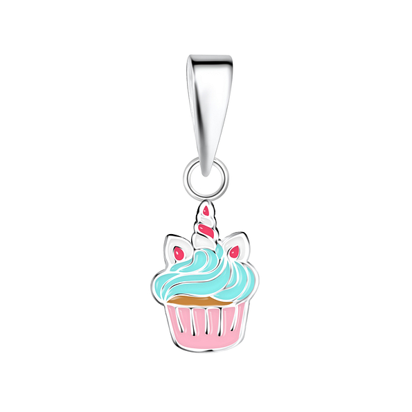 Wholesale Silver Cupcake Pendant