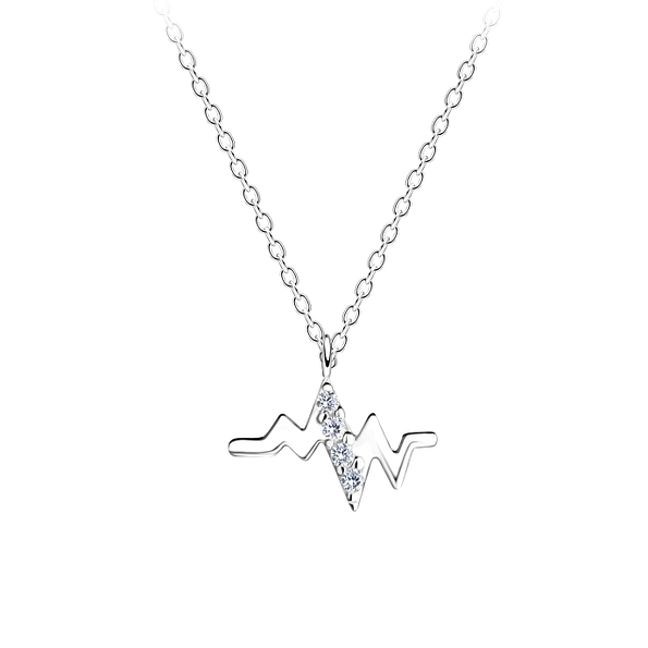 Wholesale Silver Heartbeat Necklace
