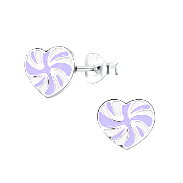 Wholesale Silver Spiral Heart Stud Earrings