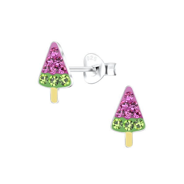 Wholesale Silver Ice Cream Stud Earrings