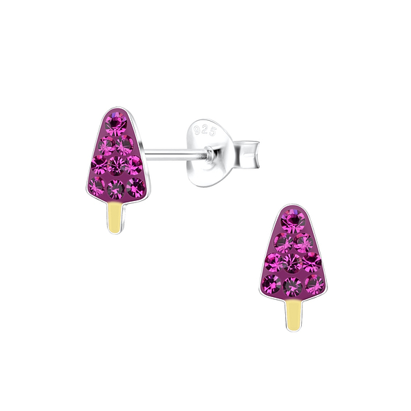 Wholesale Silver Ice Cream Stud Earrings