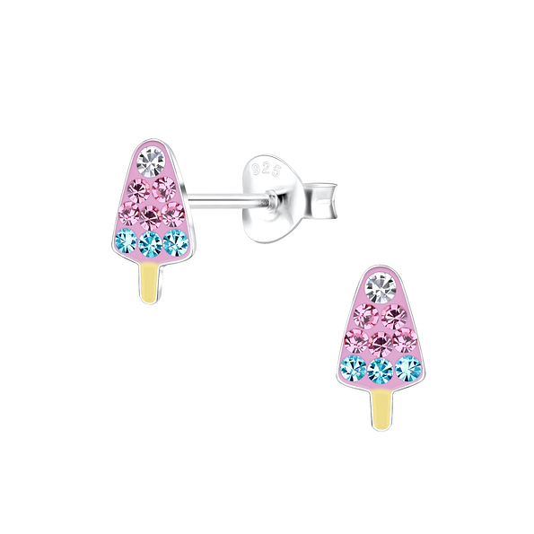 Wholesale Silver Ice Cream Stud Earrings