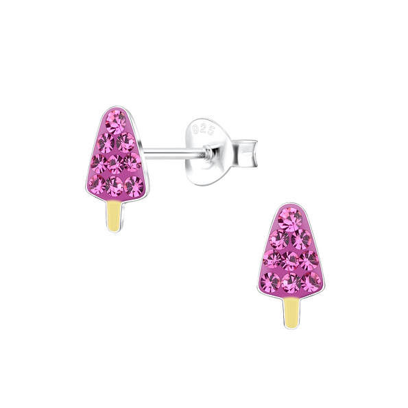 Wholesale Silver Ice Cream Stud Earrings