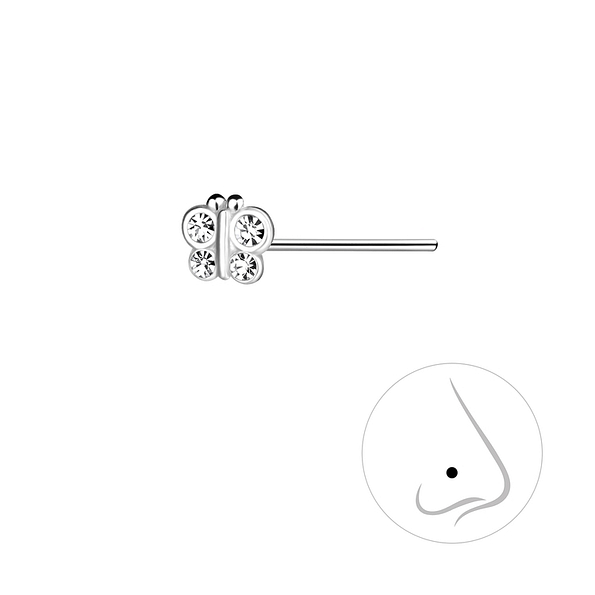 Wholesale Silver Butterfly Nose Stud