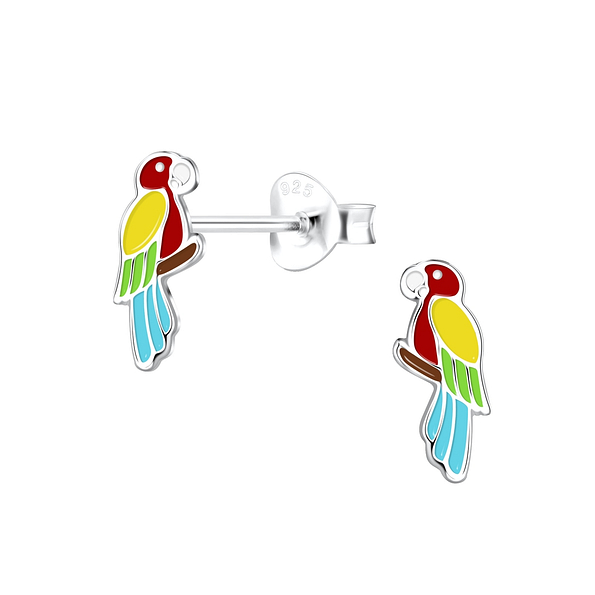 Wholesale Silver Parrot Stud Earrings