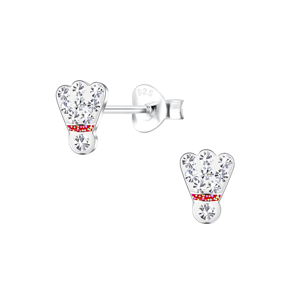 Wholesale Silver Shuttlecock Stud Earrings