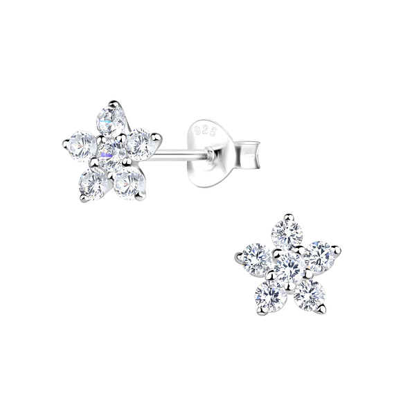 Wholesale Silver Flower Stud Earrings